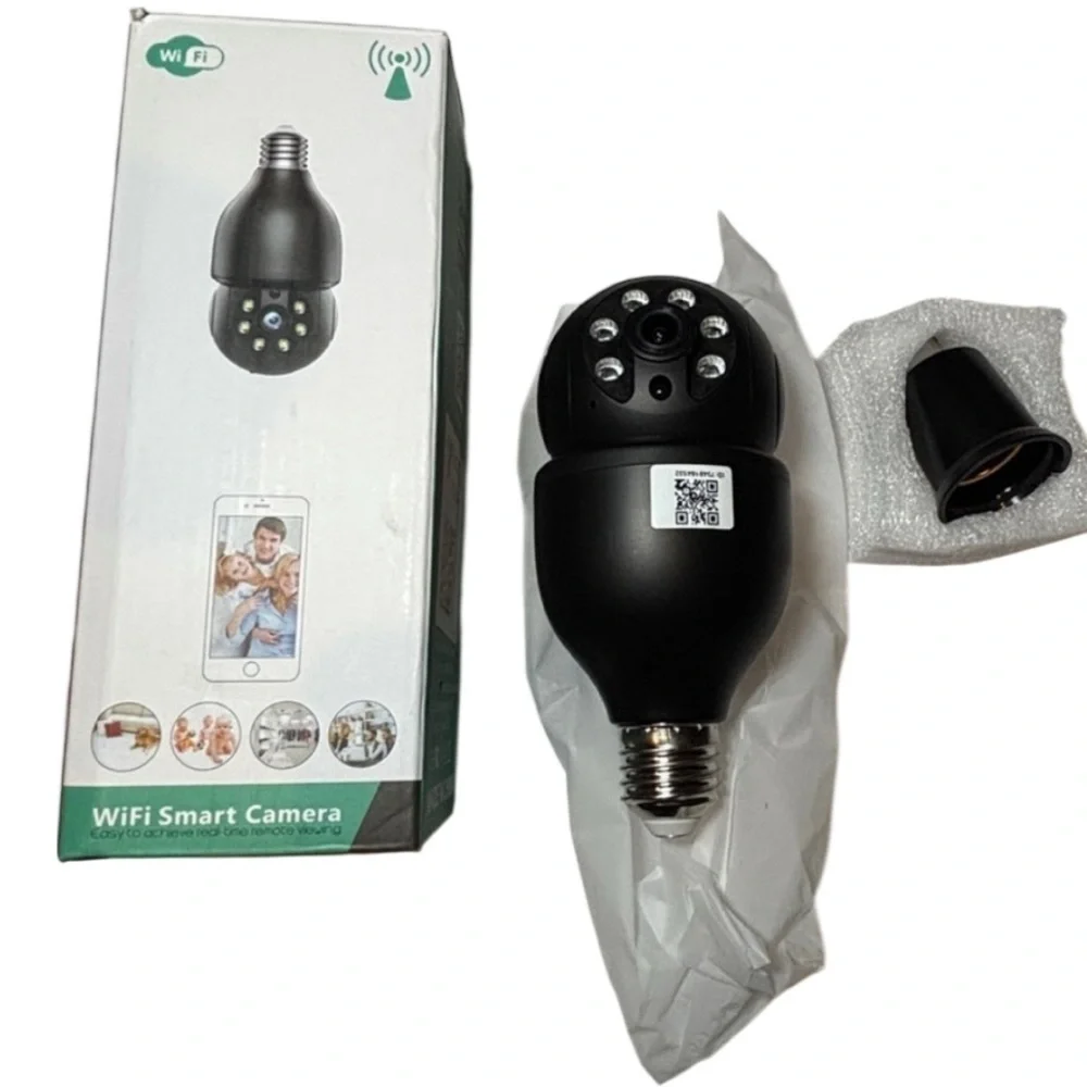 WiFi Light Bulb Security Camera with Night Vision Motion Detection Two-Way Audio